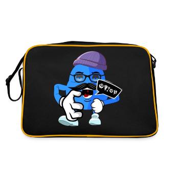 Angry cute comic monster - Retro Bag - black/gold - Back