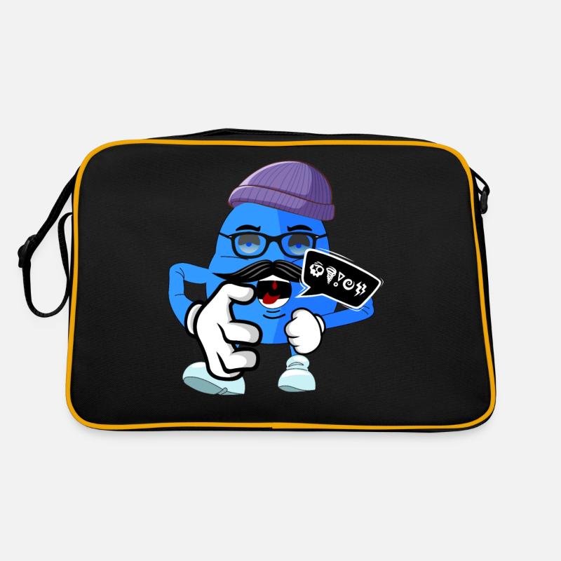 Angry cute comic monster Retro Bag