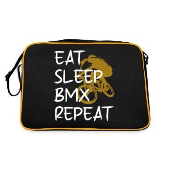 Bmx Kid Good Gift boy | eat sleep bmx repeat - Retro Bag - black/gold - Back