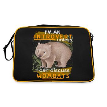 Wombat-Spruch lustiger Spruch Wombat-Liebe - Retro Tasche - Schwarz/Gold - Hinten