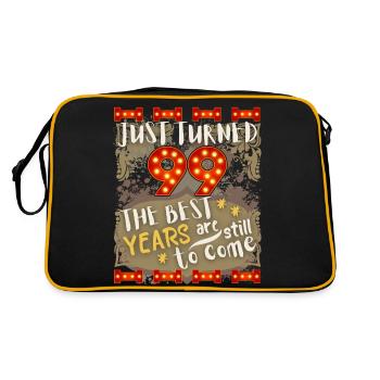 99. Geburtstag 99 Jahre alt Vintage-Design, Spruch - Retro Tasche - Schwarz/Gold - Hinten