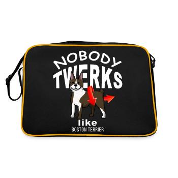 Nobody TWERKS like Boston Terriers - Retro Bag - black/gold - Back