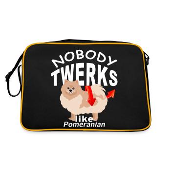 Nobody TWERKS like Pomeranian - Retro Bag - black/gold - Back