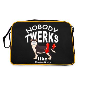 Nobody TWERKS like Siberian Husky - Retro Bag - black/gold - Back