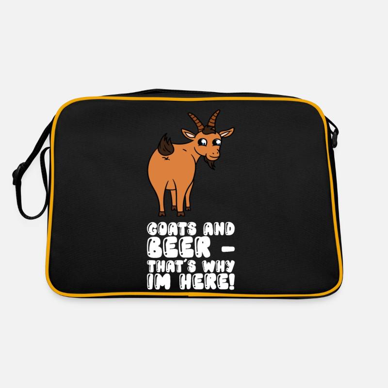 Ziegen Und Bier - Deshalb Bin Ich Hier Retro Tasche