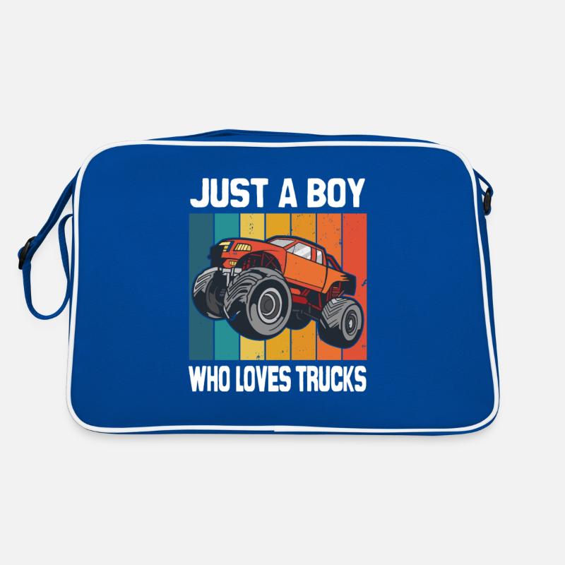 Nur ein Junge der Trucks mag. Retro Tasche