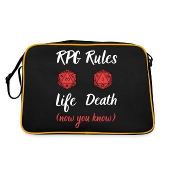 RPG rules difference between life and death - Sac Retro - noir/or - Dos
