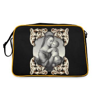 Mère Marie, Mère Marie avec l’Enfant Jésus, Christ - Sac Retro - noir/or - Dos