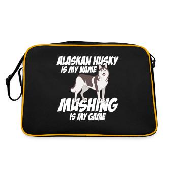Alaskan Husky Is My Name Mushing Is My Game - Retro Bag - black/gold - Back