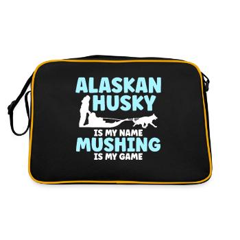 Alaskan Husky Is My Name Mushing Is My Game - Retro Bag - black/gold - Back