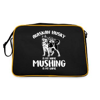 Alaskan Husky Is My Name Mushing Is My Game - Retro Bag - black/gold - Back