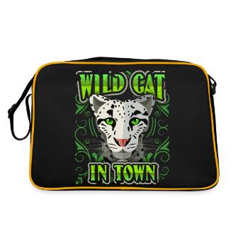 Chat sauvage, dicton drôle, panthère lion tigre - Sac Retro - noir/or - Dos