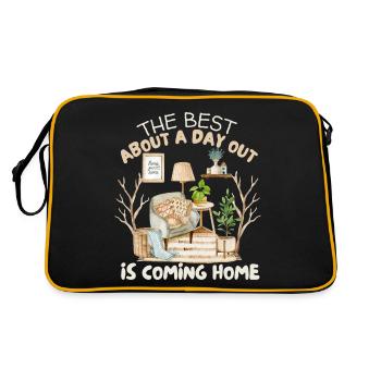 Hiking, Excursion, Outdoor, Camping, Nature lovers - Retro Bag - black/gold - Back