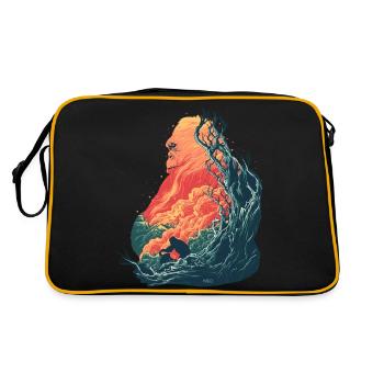 Famille de gorilles, Feu, Forêt tropicale - Sac Retro - noir/or - Dos
