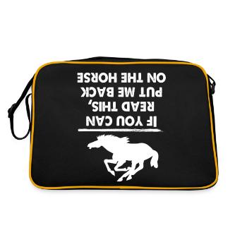If You Can Read This Put Me Back On The Horse - Retro Tasche - Schwarz/Gold - Hinten