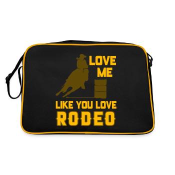 Love Me Like You Love Rodeo Awesome Vaulting - Retro Tasche - Schwarz/Gold - Hinten