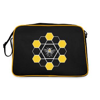 Epic Awesome Bee Comb Bee Lover Designs T-Shirt - Retro Tasche - Schwarz/Gold - Hinten