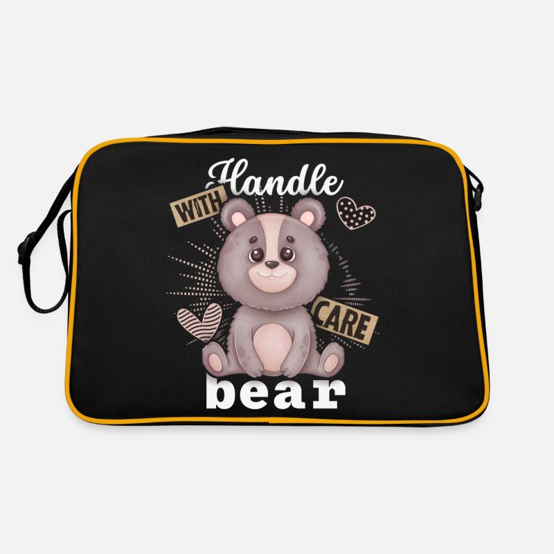 Lustiger Bär, Teddybär, lustiger Spruch Bärchen Retro Tasche