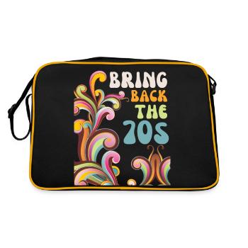 70er Jahre, Retro-Stil, lustiger Spruch 1970 - Retro Tasche - Schwarz/Gold - Hinten