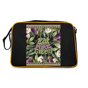 Végétarien Végétalien Drôle Dicton Manger-Plus-Verts - Sac Retro - noir/or - Dos