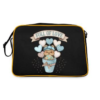 Motif bébé garçon, bébé ours, bébé ours en peluche - Sac Retro - noir/or - Dos