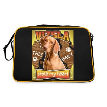 Vizsla, Magyar Vizsla, funny saying - Retro Bag - black/gold - Back