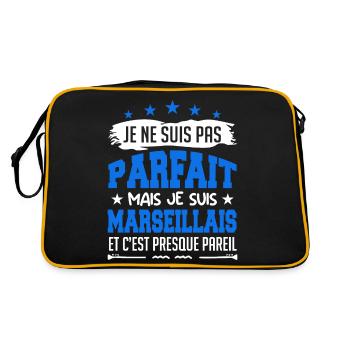 Je ne suis pas parfait mais je suis Marseillais - Sac Retro - noir/or - Dos