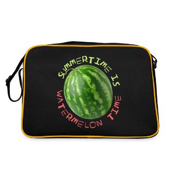 Melon, pastèque, drôle de dicton Summertime - Sac Retro - noir/or - Dos