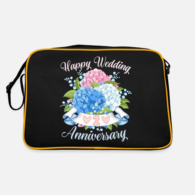 Wedding Anniversary Congratulations with Hydrangeas Retro Bag