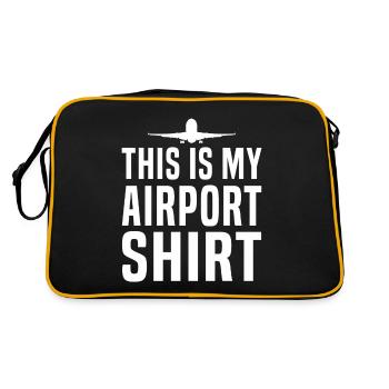 This Is My Airport Shirt Lustige Reise - Retro Tasche - Schwarz/Gold - Hinten