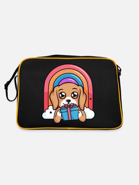Geschenk - Retro Tasche - Schwarz/Gold