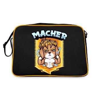 Wenn du ein Macher bist - Retro Tasche - Schwarz/Gold - Hinten