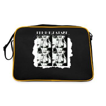 Femme fatale, a black and white painting - Retro Bag - black/gold - Back