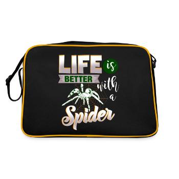 Life Is Better With A Spider Cool Awesome Present - Retro Bag - black/gold - Back