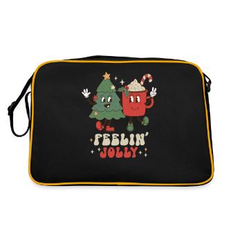 Feeling Jolly Christmas Retro Christmas Song - Retro Bag - black/gold - Back