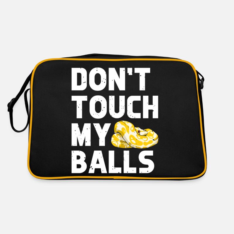 Banana Ball Python Don't Touch My Balls - Retro Tasche - Schwarz/Gold