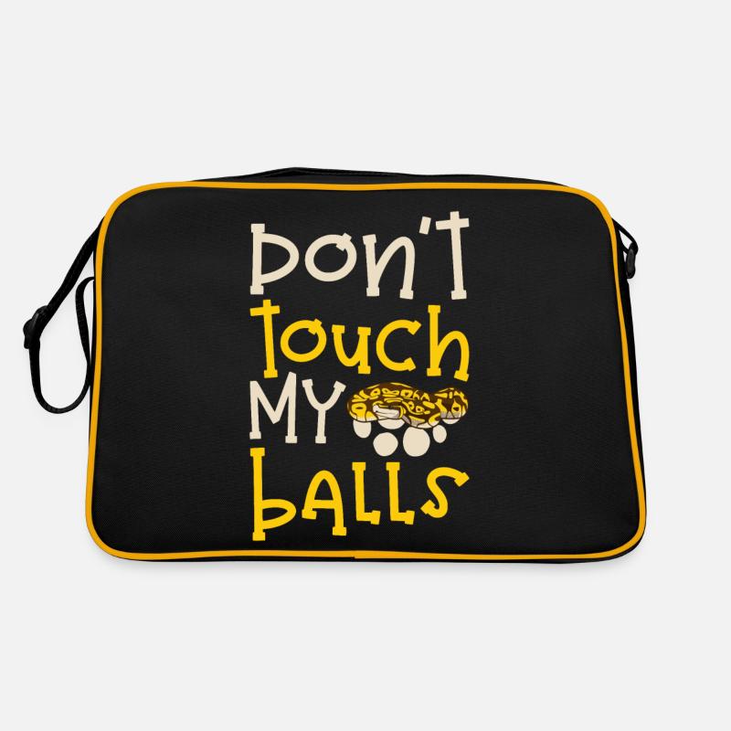 Banana Ball Python Don't Touch My Balls - Retro Tasche - Schwarz/Gold