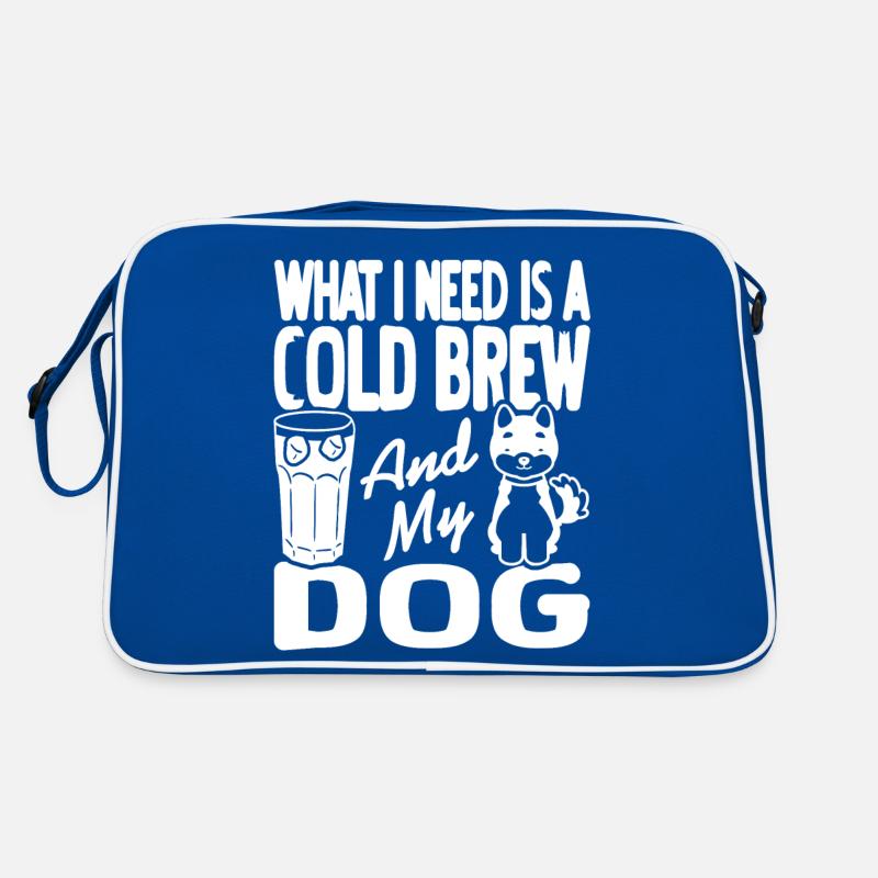 What I Need Is A Cold Brew & My Dog Cute Design Retro Tasche