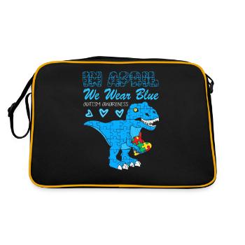 Autism Struggle Education Autistic Autistic Puzzle - Retro Bag - black/gold - Back