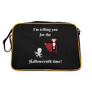 Happy Halloween! said vampire father to zombie son - Sac Retro - noir/or - Dos