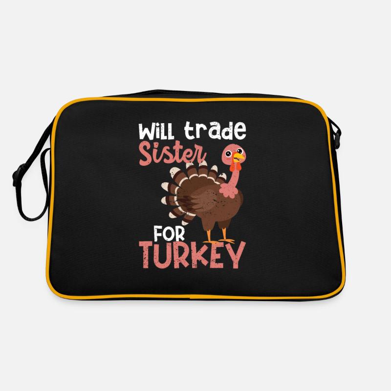 Échangera sa sœur contre la dinde Jour de Thanksgiving Sac Retro