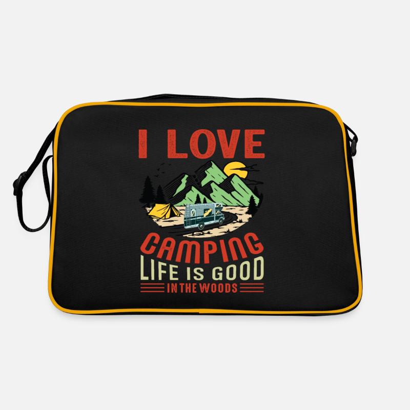 Camping Camping Tent Caravan Forests Retro Bag