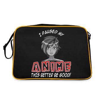 I paused my Anime - this better be good - Retro Bag - black/gold - Back