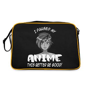 I paused my Anime - this better be good - Retro Bag - black/gold - Back