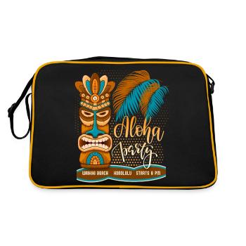 Hawaii, beach party, Honolulu with tiki mask - Retro Bag - black/gold - Back