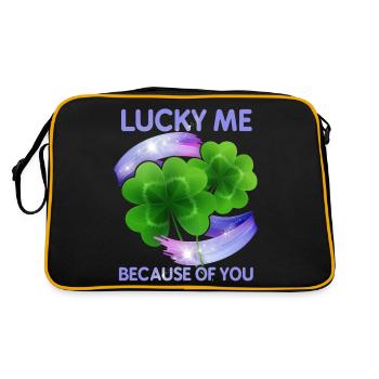 Cloverleaf Bonheur, Happy Love, Saint-Valentin - Sac Retro - noir/or - Dos