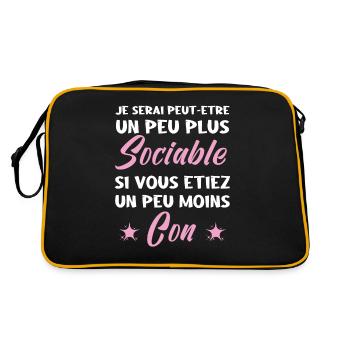 Je Serais Peut Être Un Peu Plus Sociable - Sac Retro - noir/or - Dos