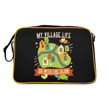 Vie de village, vie à la campagne, drôle de dicton slow-life - Sac Retro - noir/or - Dos