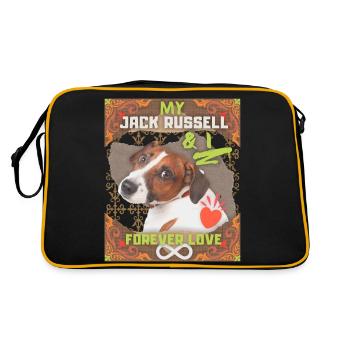 Jack Russell Terrier, disant - Sac Retro - noir/or - Dos