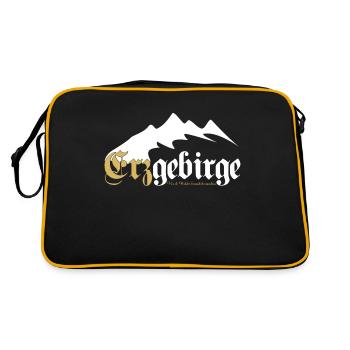 Erzgebirge Berg Wandern Walder Rauschen - Retro Tasche - Schwarz/Gold - Hinten